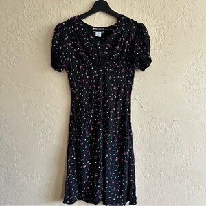 Vintage Robbie Bee Floral Black Dress